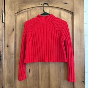American Eagle Outfitters Red Cowl Neck Sweater